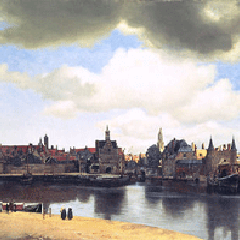 reproductie gezicht op Delft van Johannes Vermeer